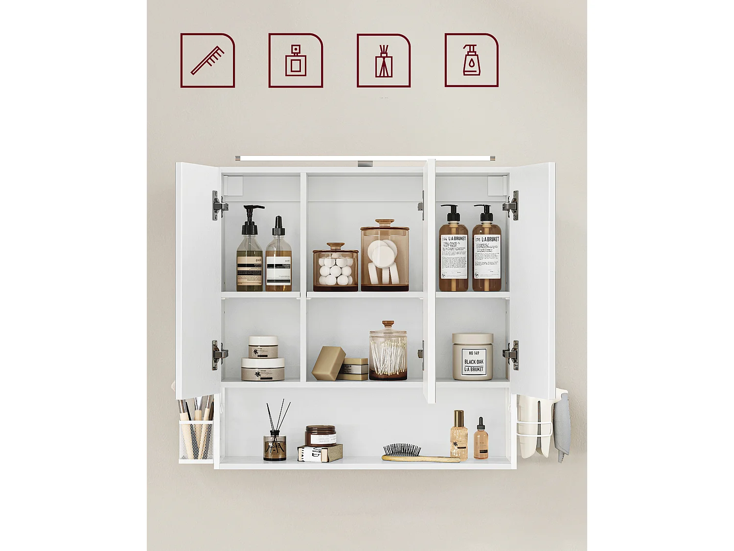 Armoire de salle de bain 70x16x70 cm blanc