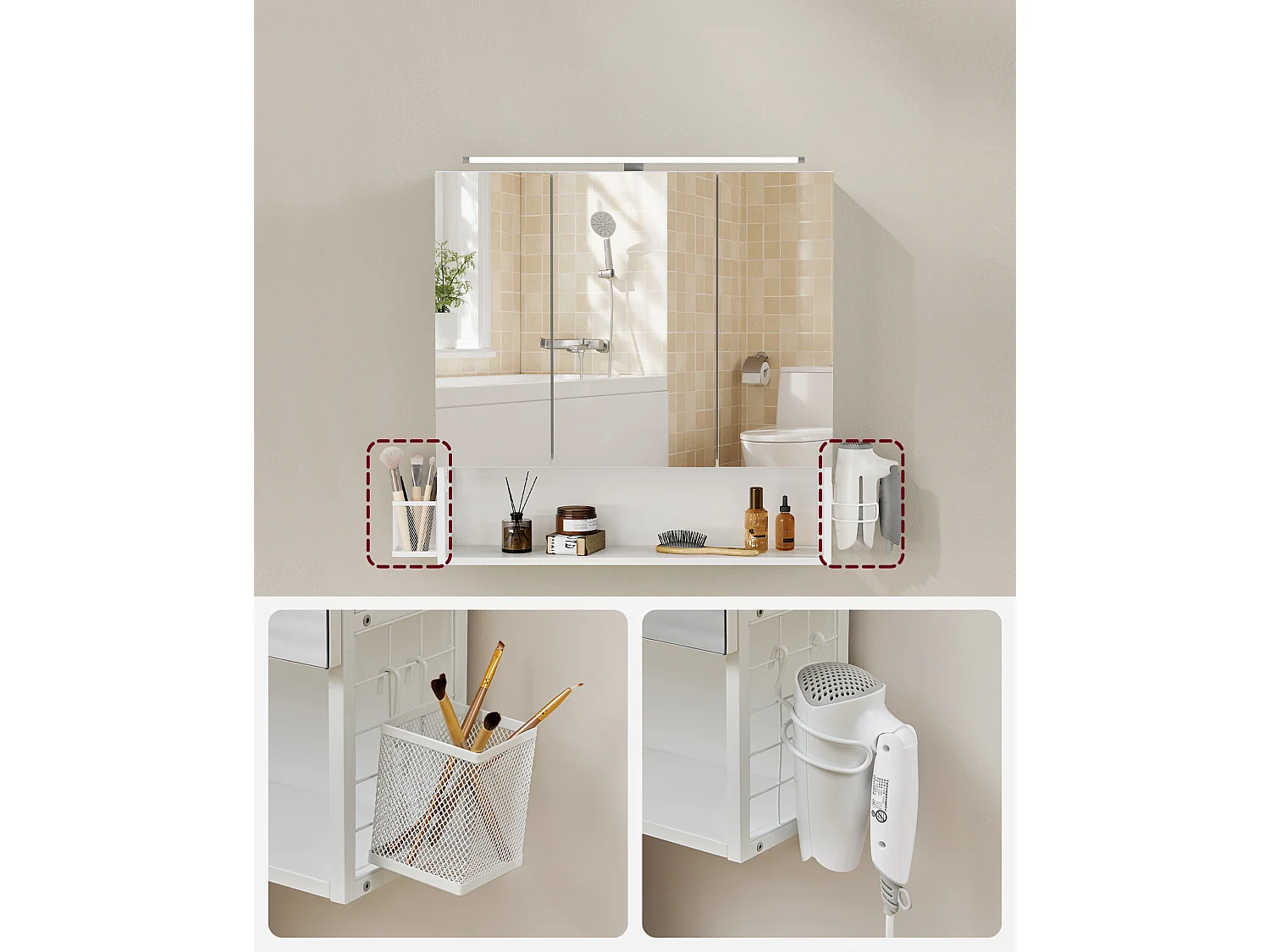 Armoire de salle de bain 70x16x70 cm blanc