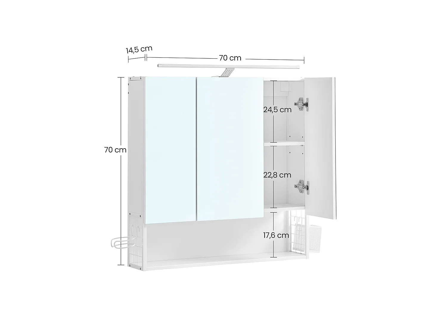 Armoire de salle de bain 70x16x70 cm blanc