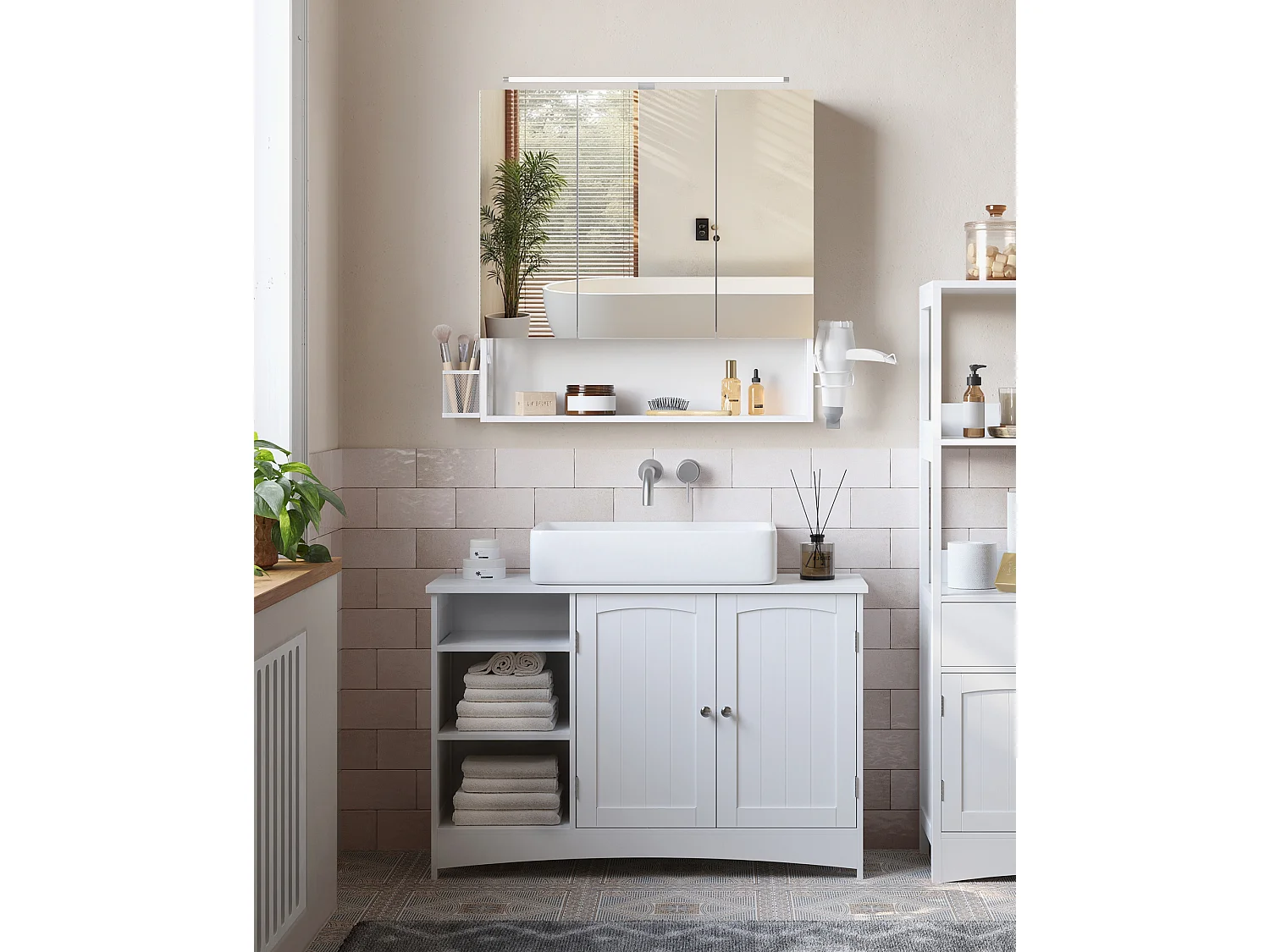 Armoire de salle de bain 70x16x70 cm blanc