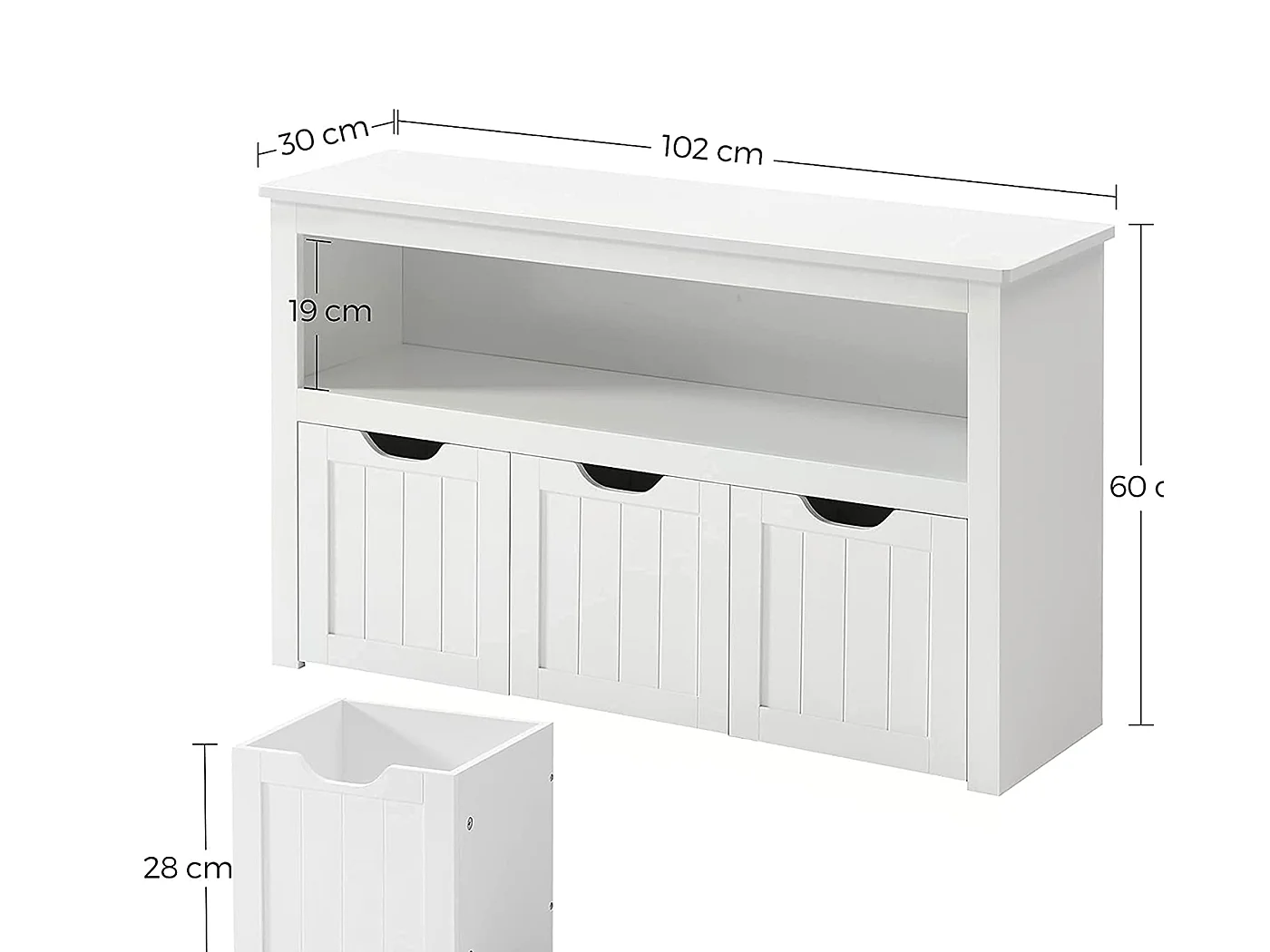 Szafka do przechowywania 102x30x60 cm biała