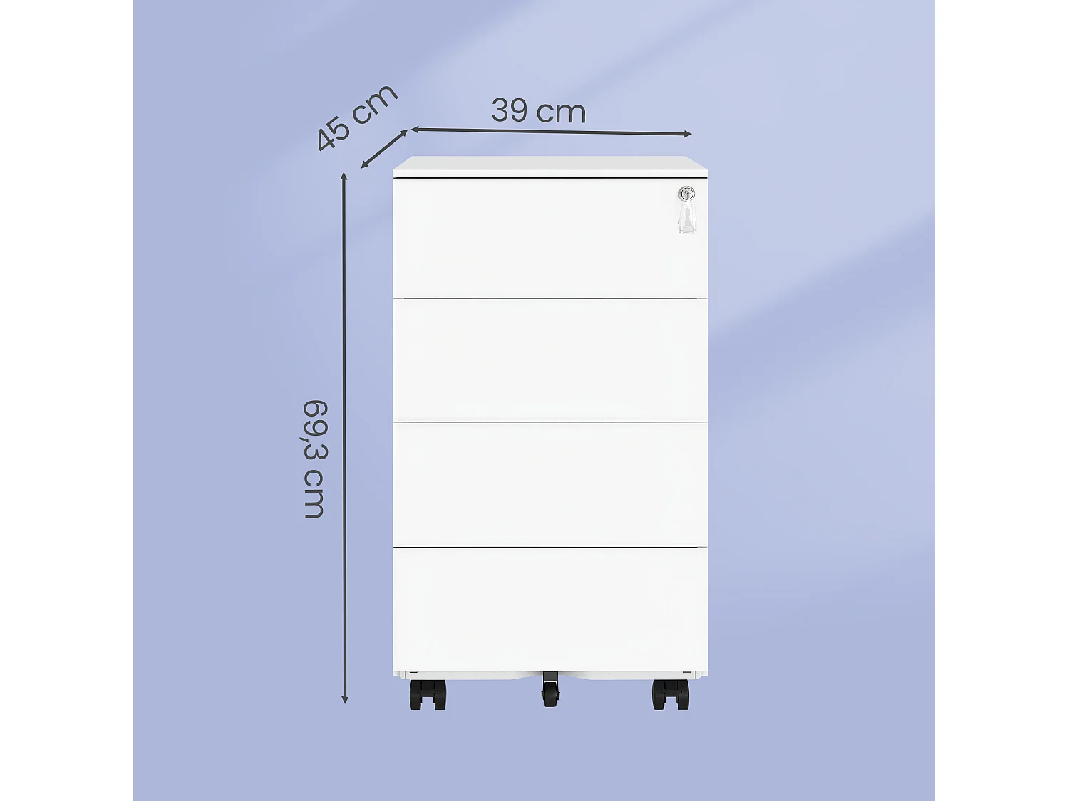 Classement 39x45x69,4 cm Blanc nuage