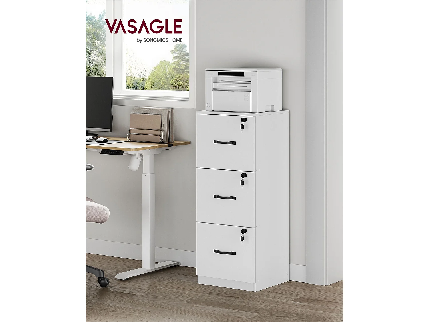 Mobiletto archivio 41x40x103 cm bianco