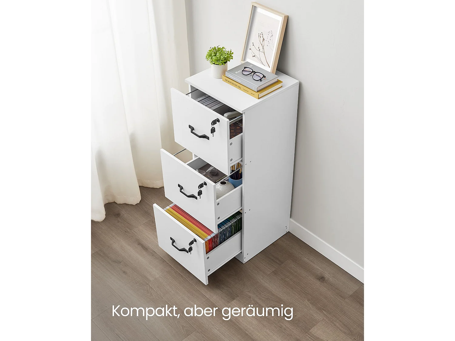 Mobiletto archivio 41x40x103 cm bianco