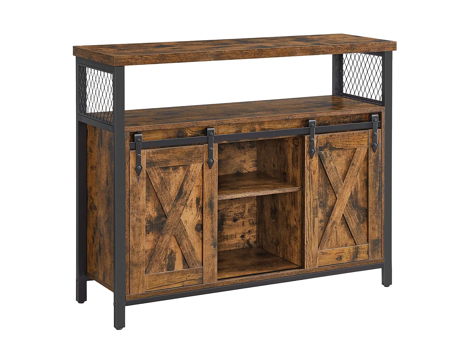 Armoire de rangement 100x33x80 cm noir et cobado antique