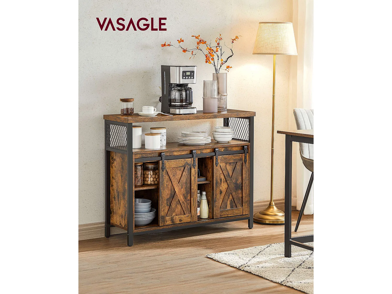 Armoire de rangement 100x33x80 cm noir et cobado antique