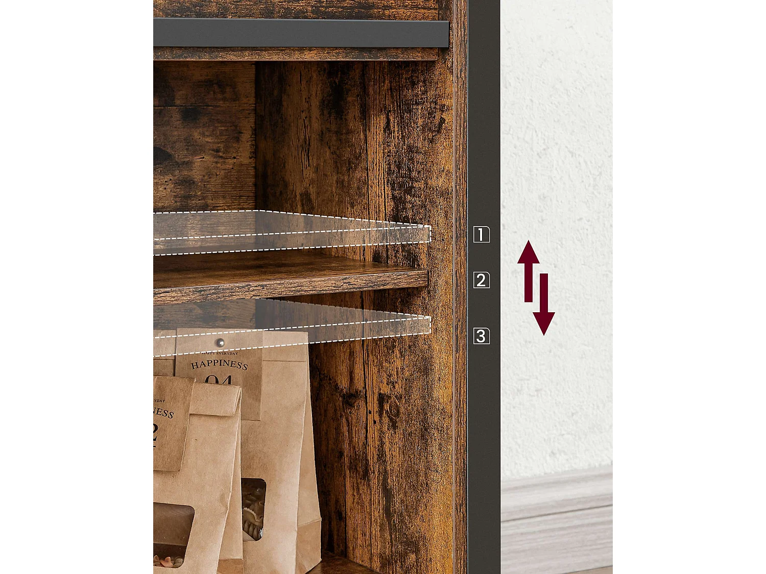 Armoire de rangement 100x33x80 cm noir et cobado antique