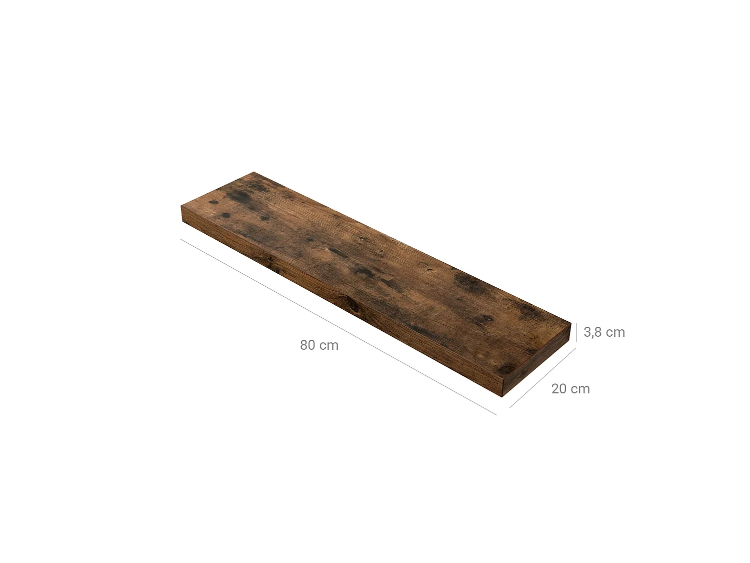 Étagère murale 80x20x3,8 cm Marron
