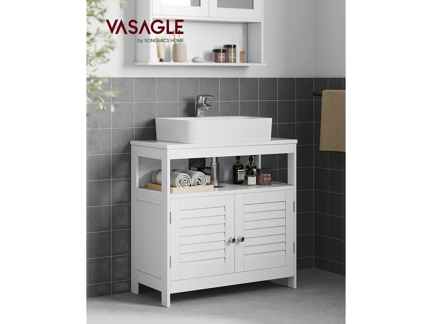 Armoire de salle de bain 60x30x60 cm blanche