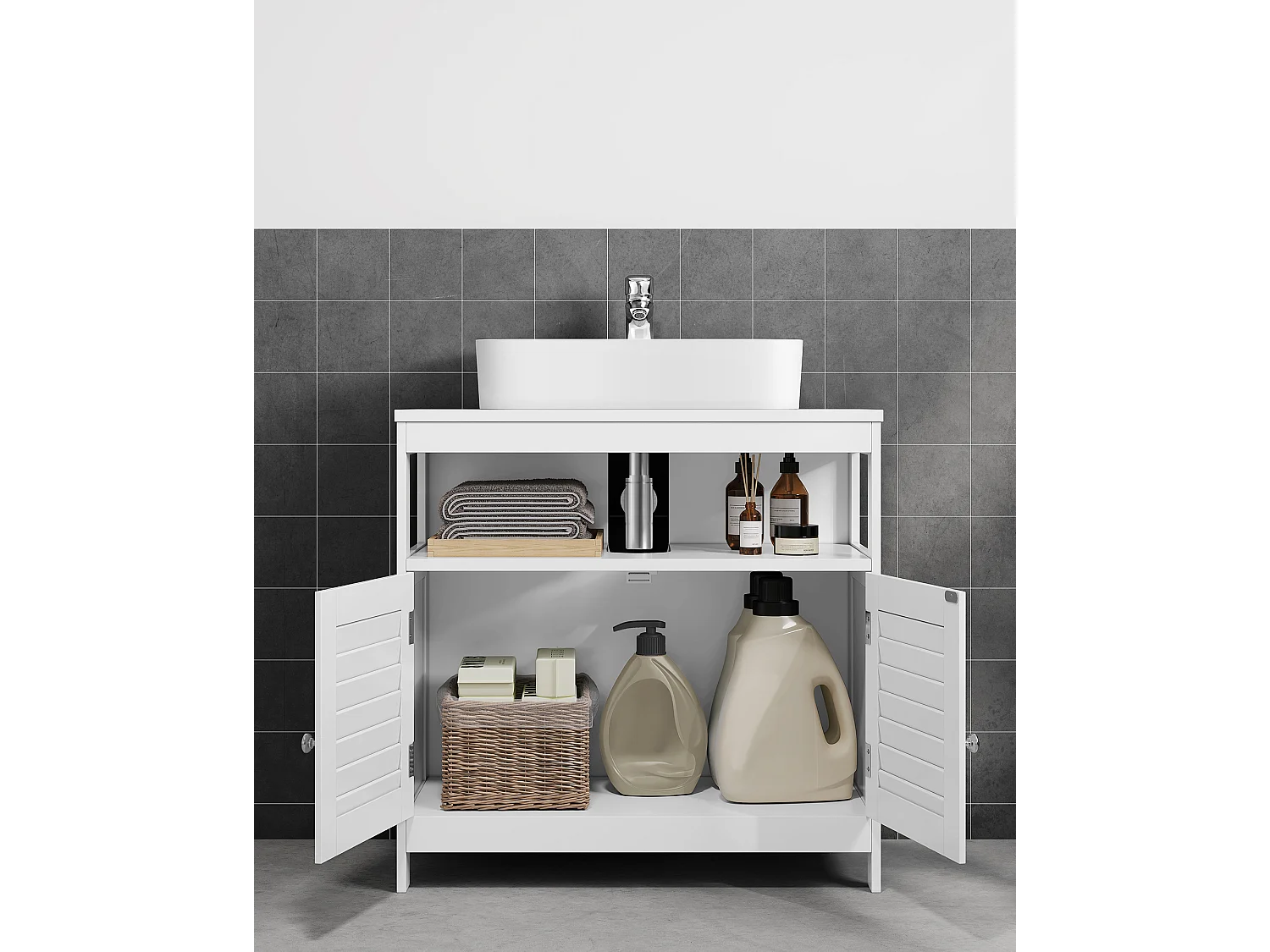 Armoire de salle de bain 60x30x60 cm blanche