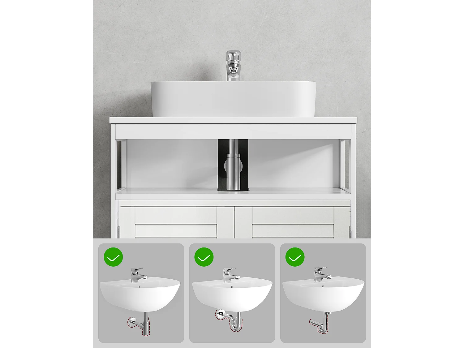 Armoire de salle de bain 60x30x60 cm blanche