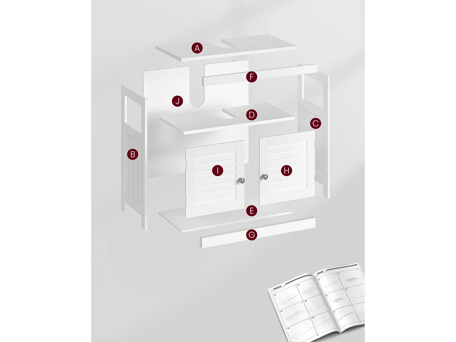 Armoire de salle de bain 60x30x60 cm blanche