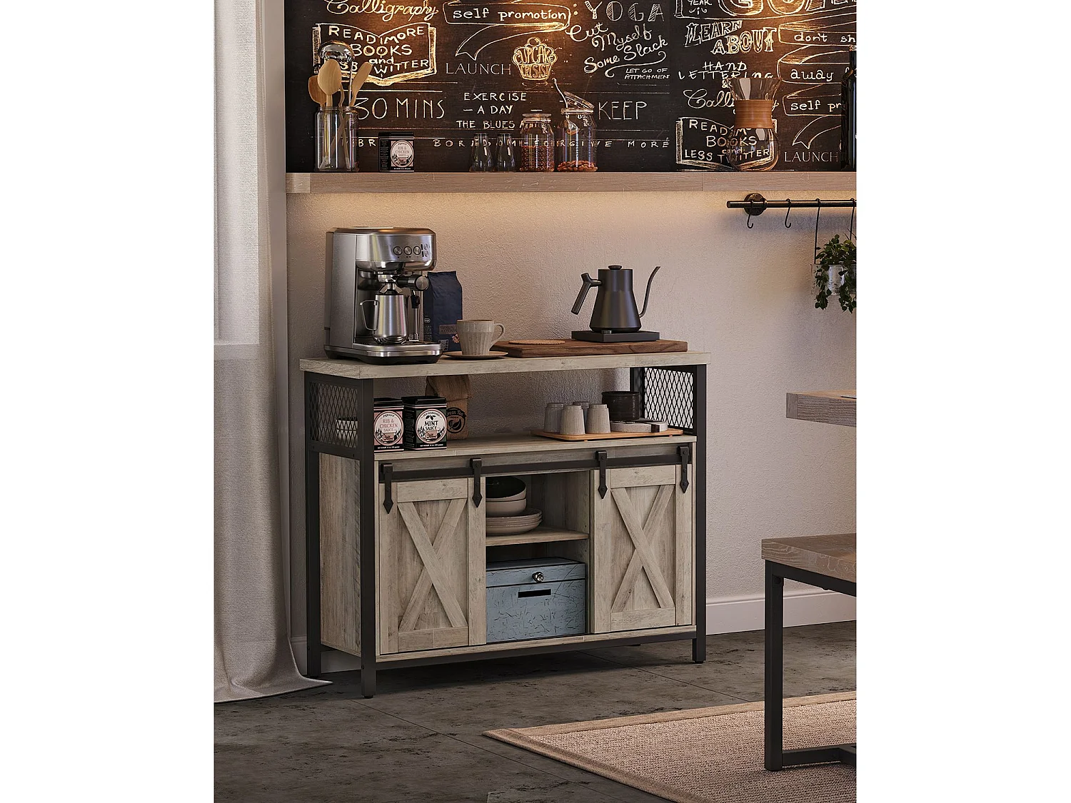 Armoire de rangement 33x100x80 cm greige noir
