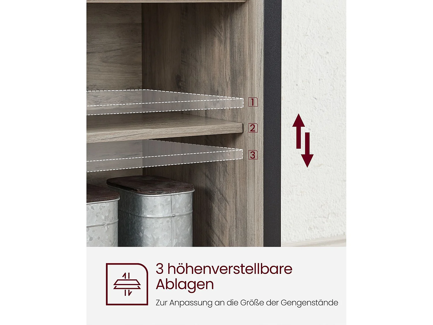 Armoire de rangement 33x100x80 cm greige noir