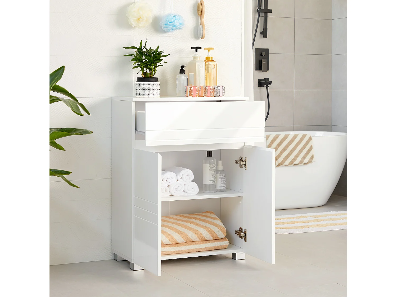 Armoire de salle de bain 60x30x80 cm blanc