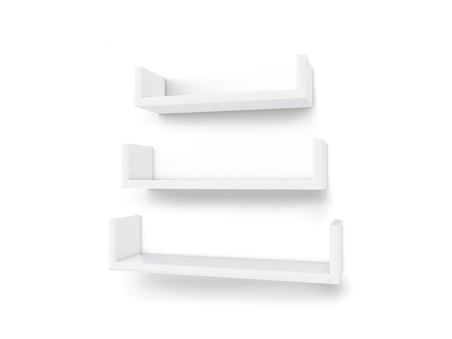 Væg hyldesæt, 40x10x9 cm, Hvid