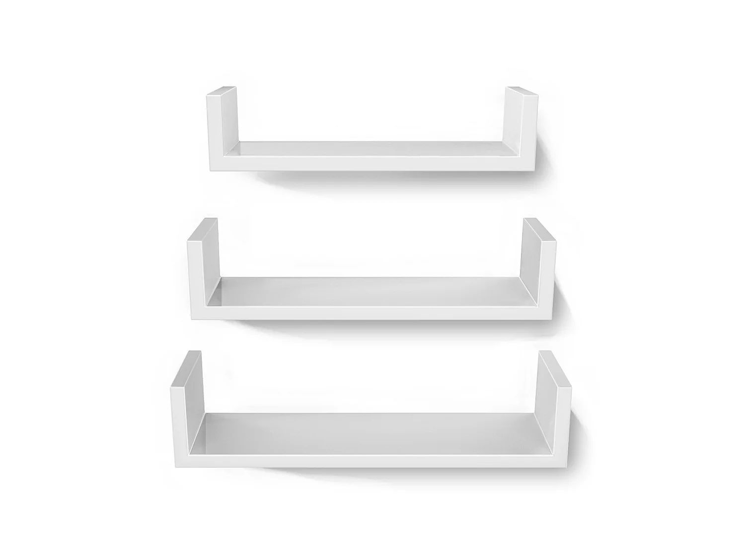 Væg hyldesæt, 40x10x9 cm, Hvid
