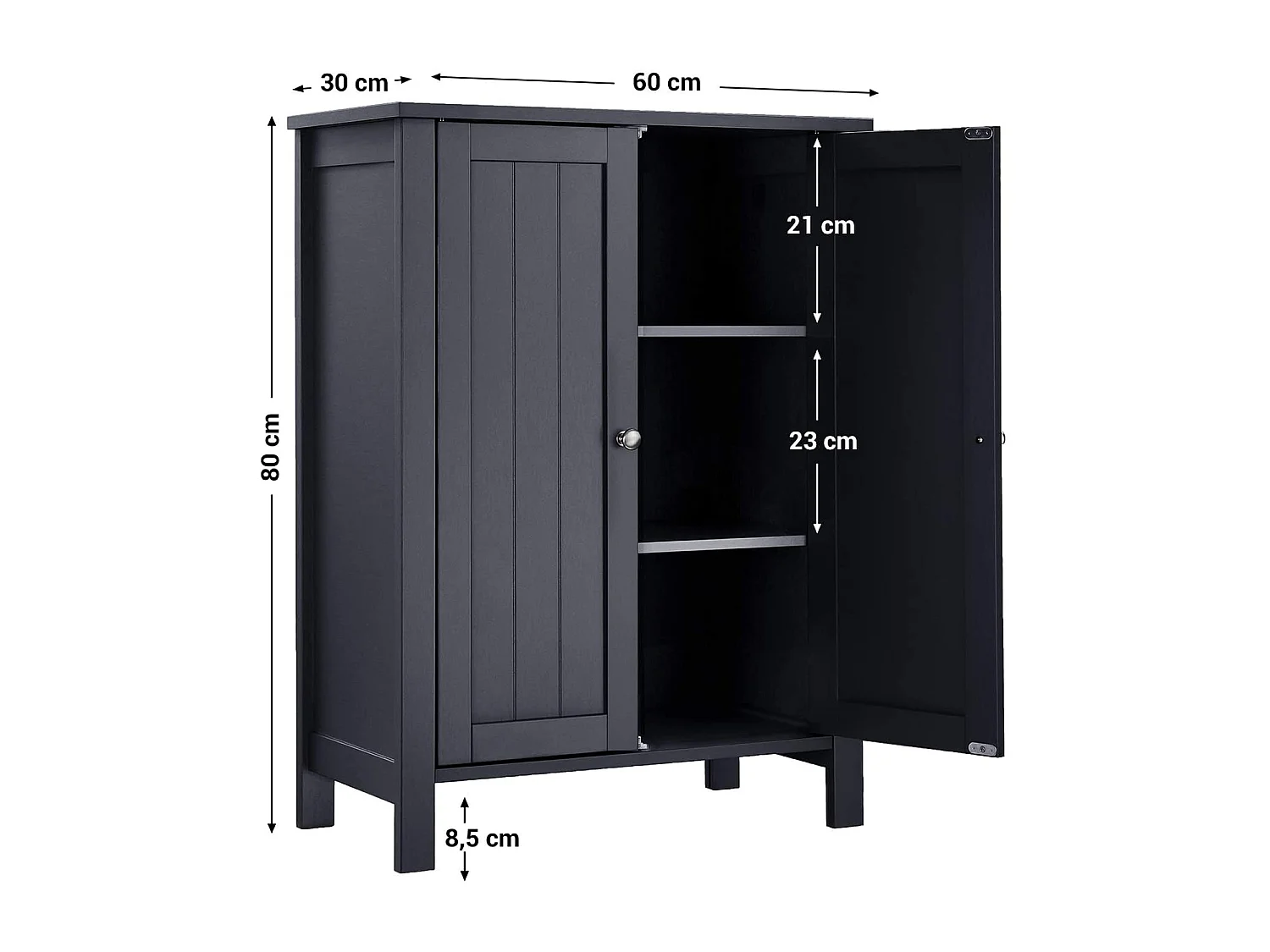 Vloerkast 60x30x80 cm grijs