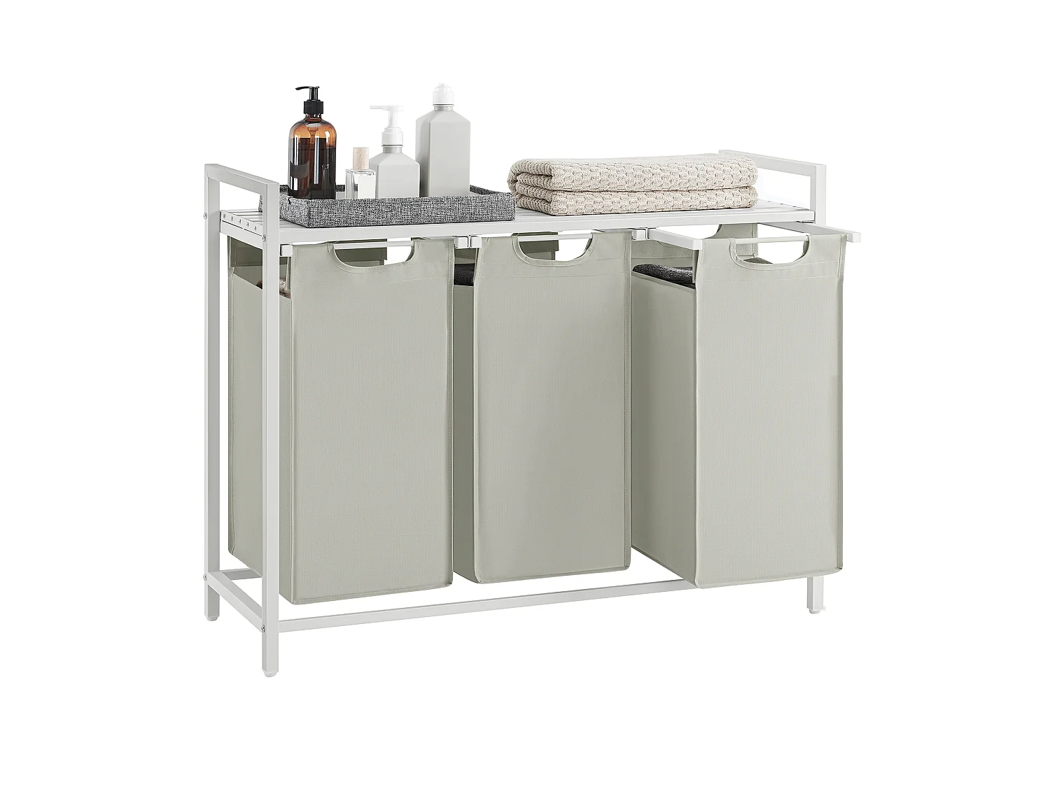 Panier à linge 92,5x33x72 cm blanc