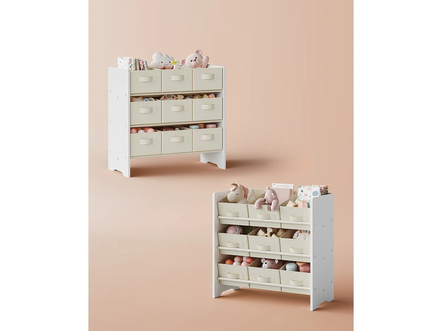 Organizer na zabawki 29,5x62,5x60 cm biały
