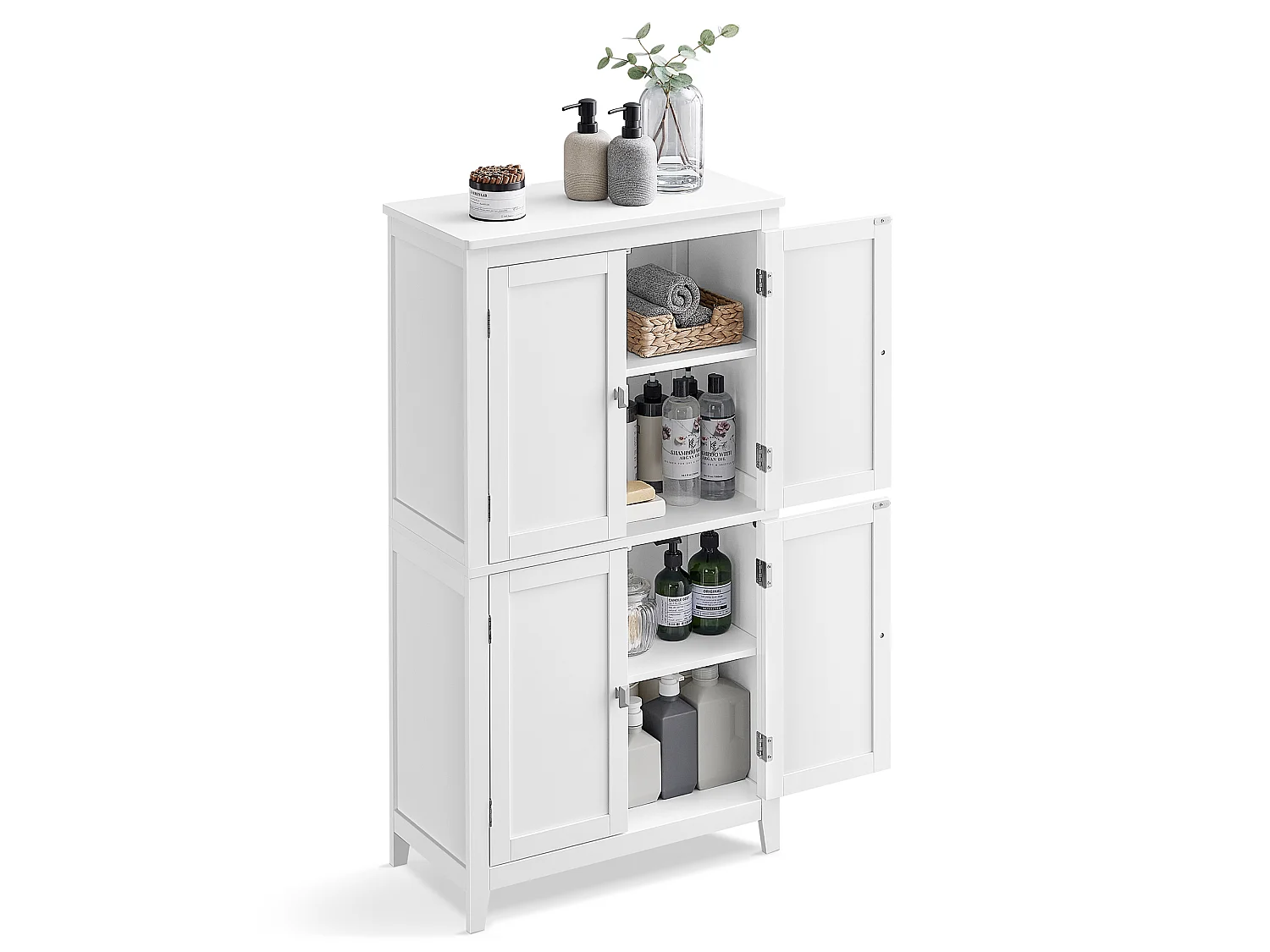 Armoire de salle de bain 60x30x110 cm blanc