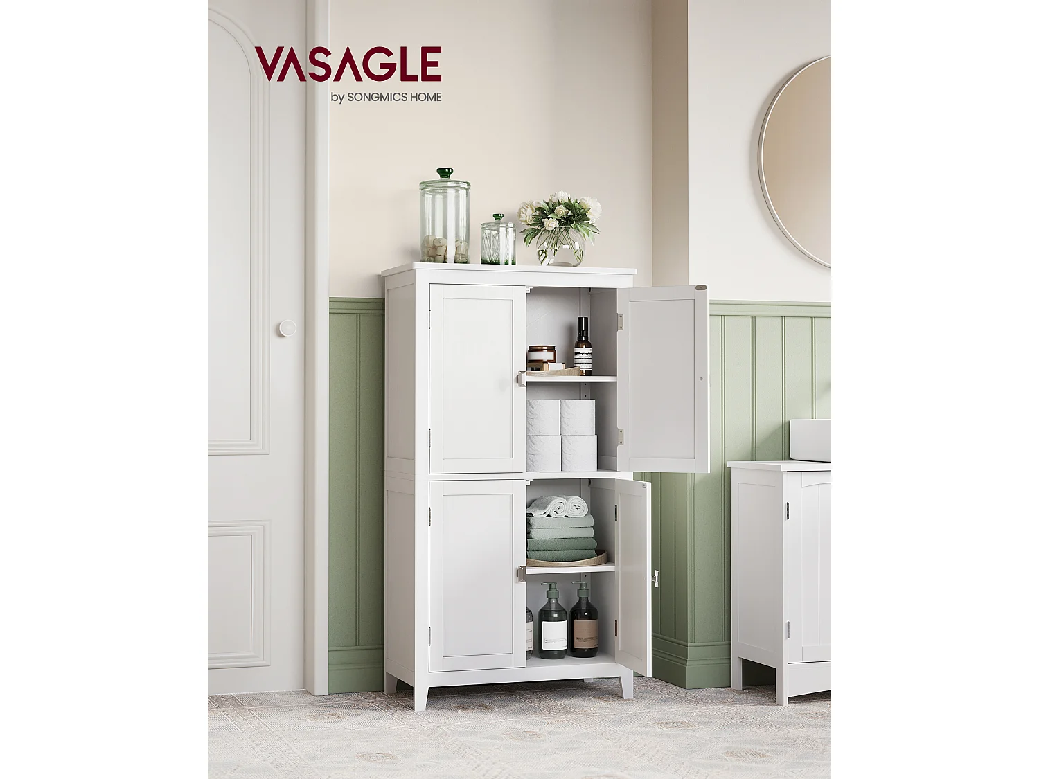 Armoire de salle de bain 60x30x110 cm blanc