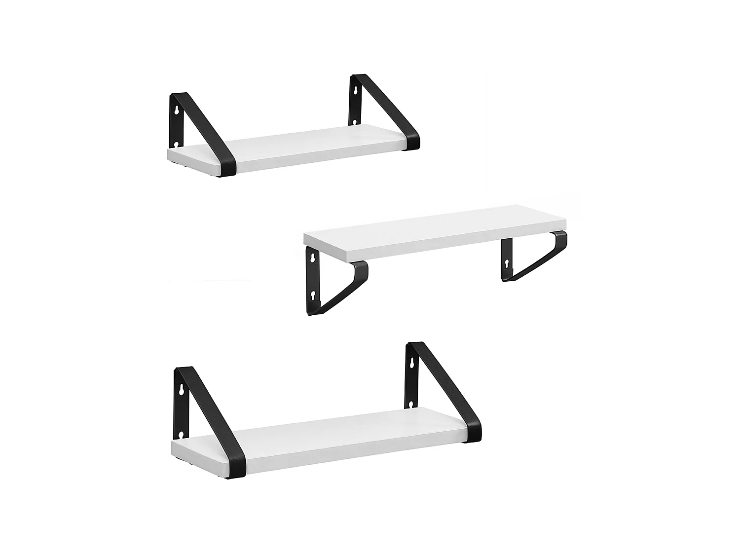 Étagère murale 30x12x10 cm Noir blanc