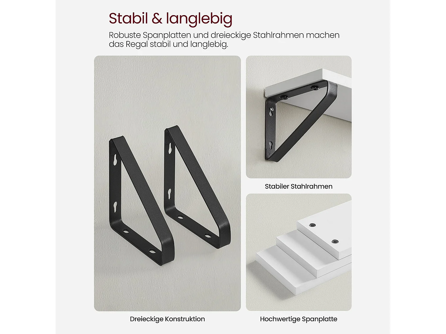 Étagère murale 30x12x10 cm Noir blanc