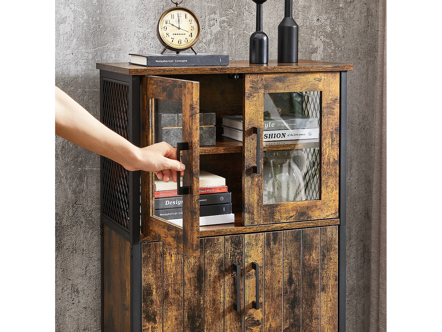 Storage cabinet 60x30x108 cm black rustic brown LSC260B01