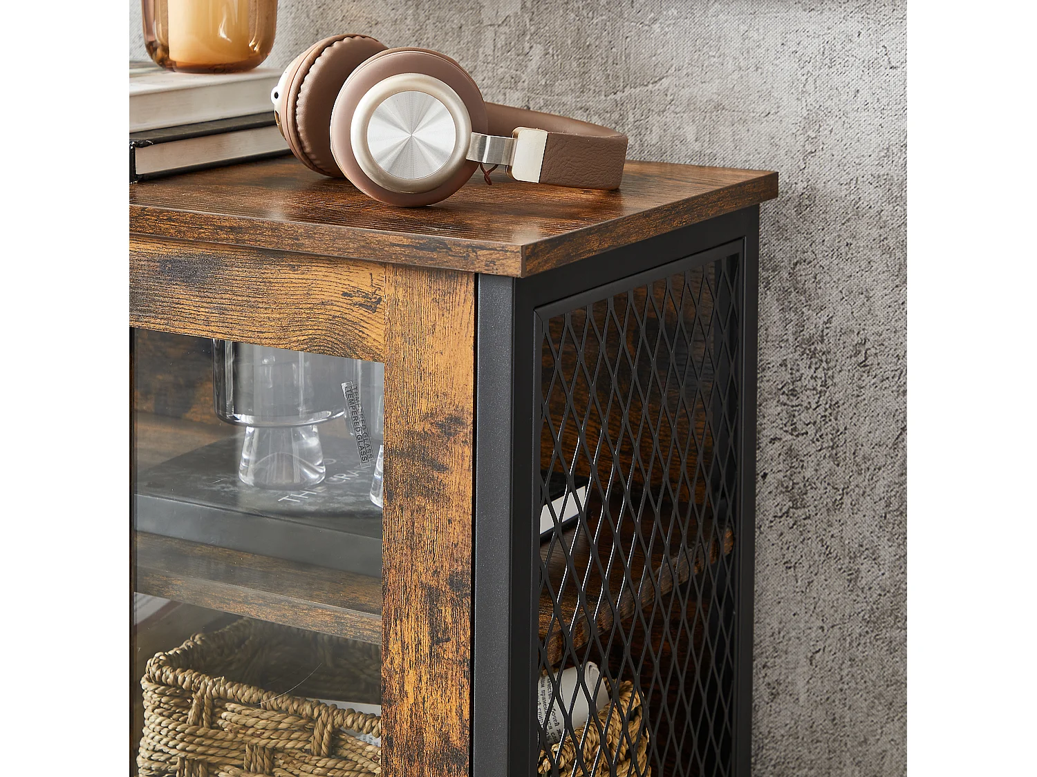 Storage cabinet 60x30x108 cm black rustic brown LSC260B01