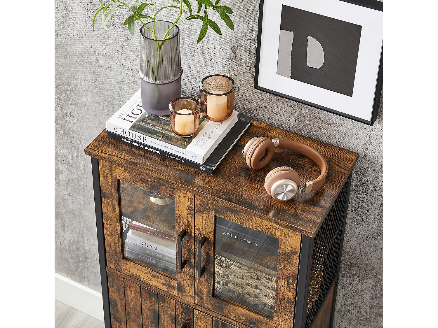 Storage cabinet 60x30x108 cm black rustic brown LSC260B01