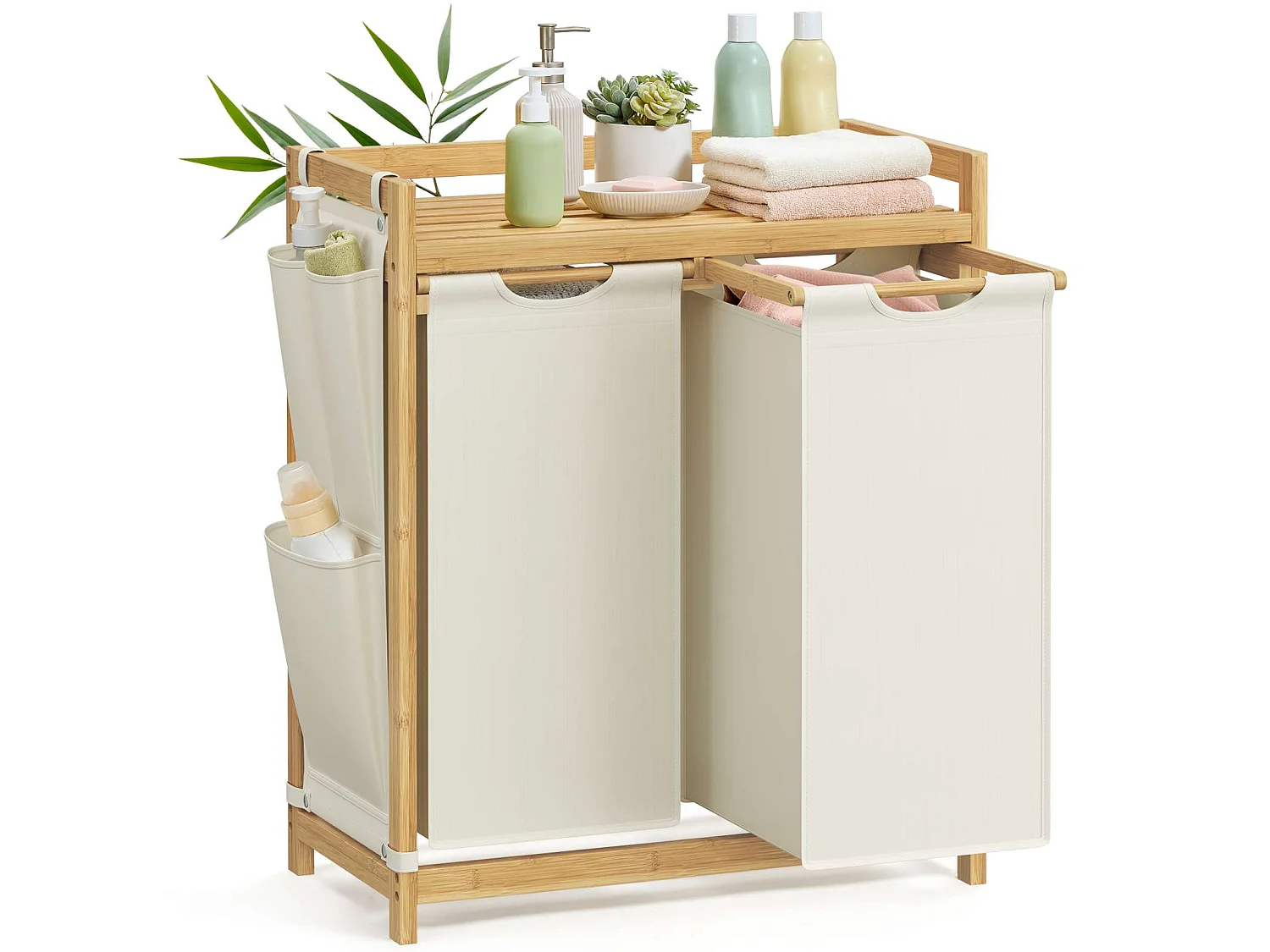 Wasmand 63x33x78 cm Crème Wit