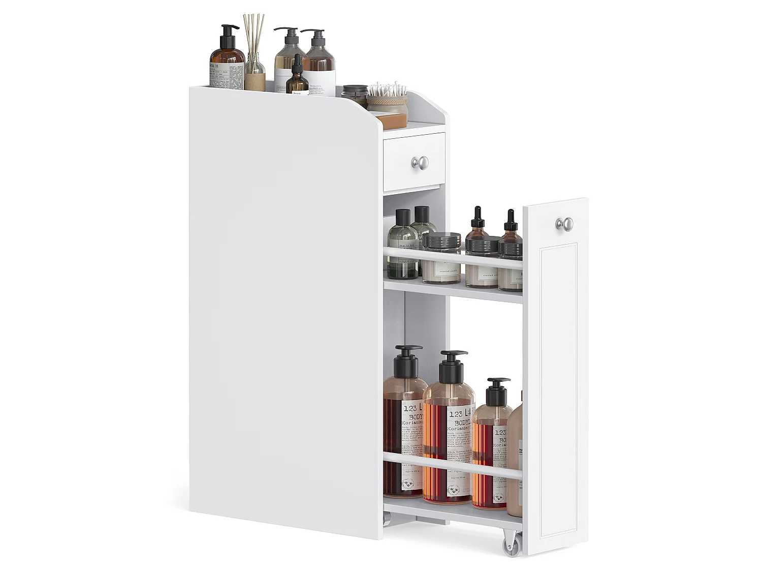 Armoire de salle de bain 18x40x70 cm blanc