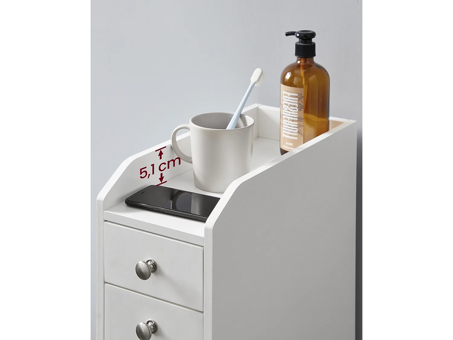 Armoire de salle de bain 18x40x70 cm blanc
