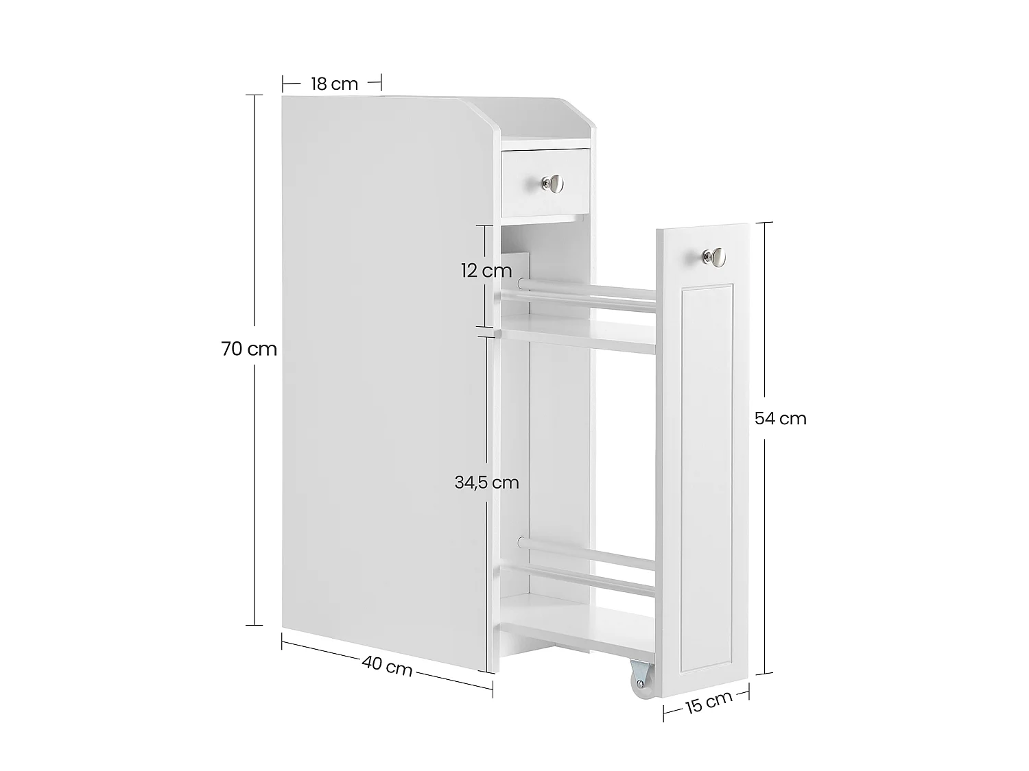 Armoire de salle de bain 18x40x70 cm blanc