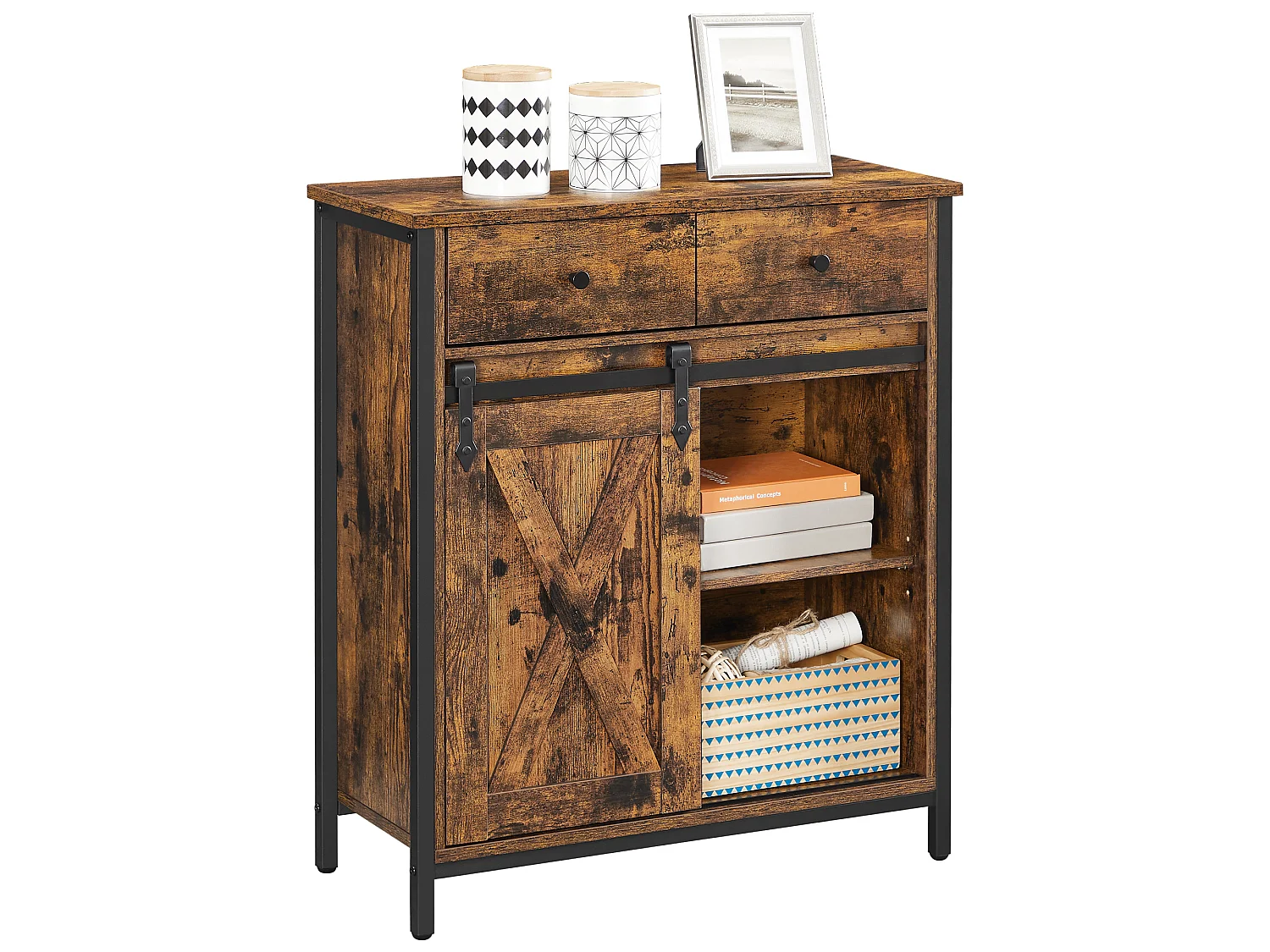 Storage cabinet 70x30x80 cm black rustic brown