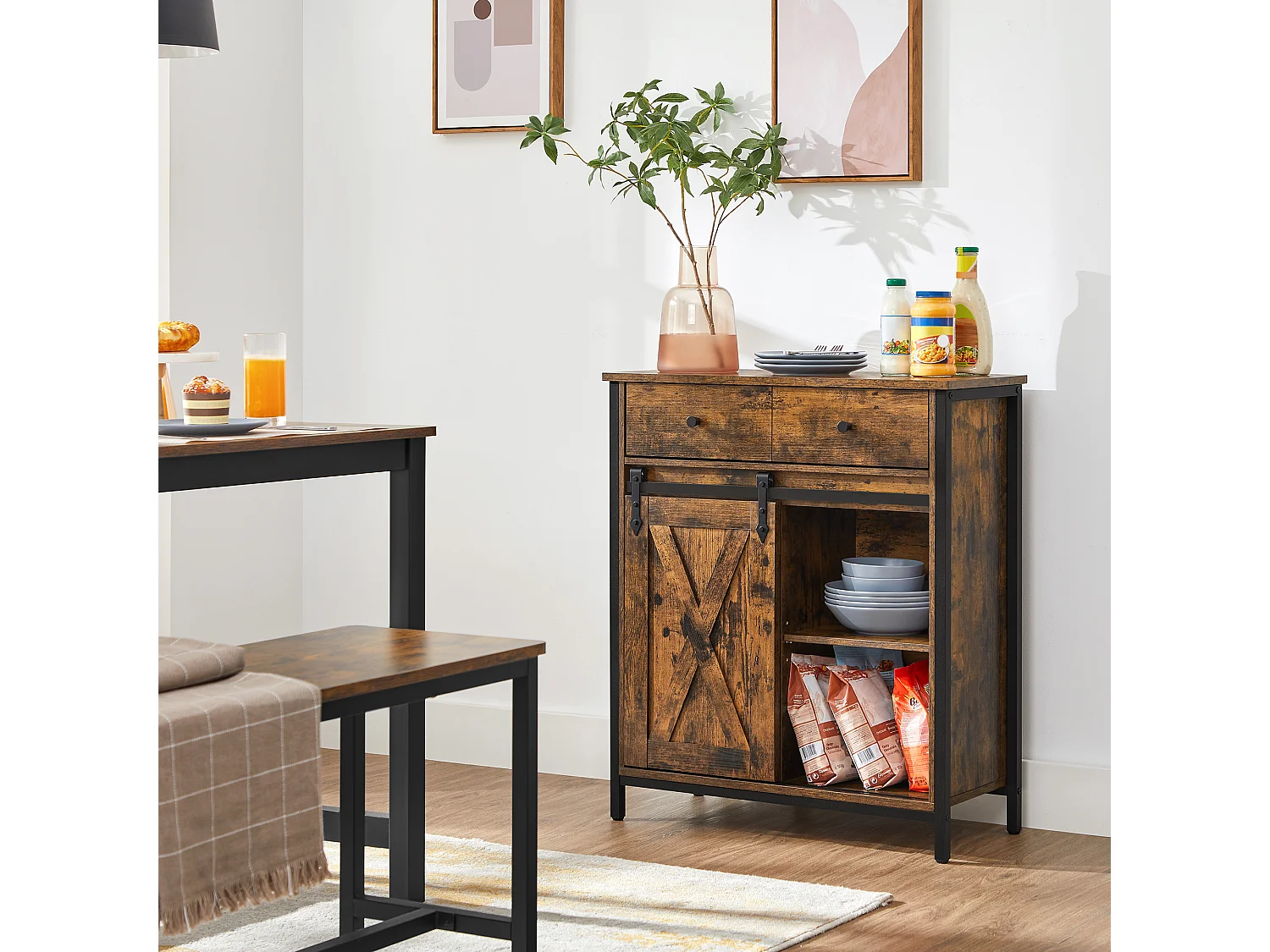 Storage cabinet 70x30x80 cm black rustic brown