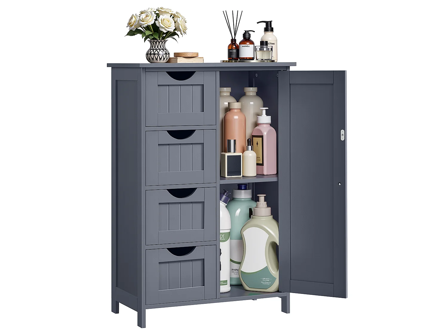 Armoire de salle de bain 30x55x82 cm gris
