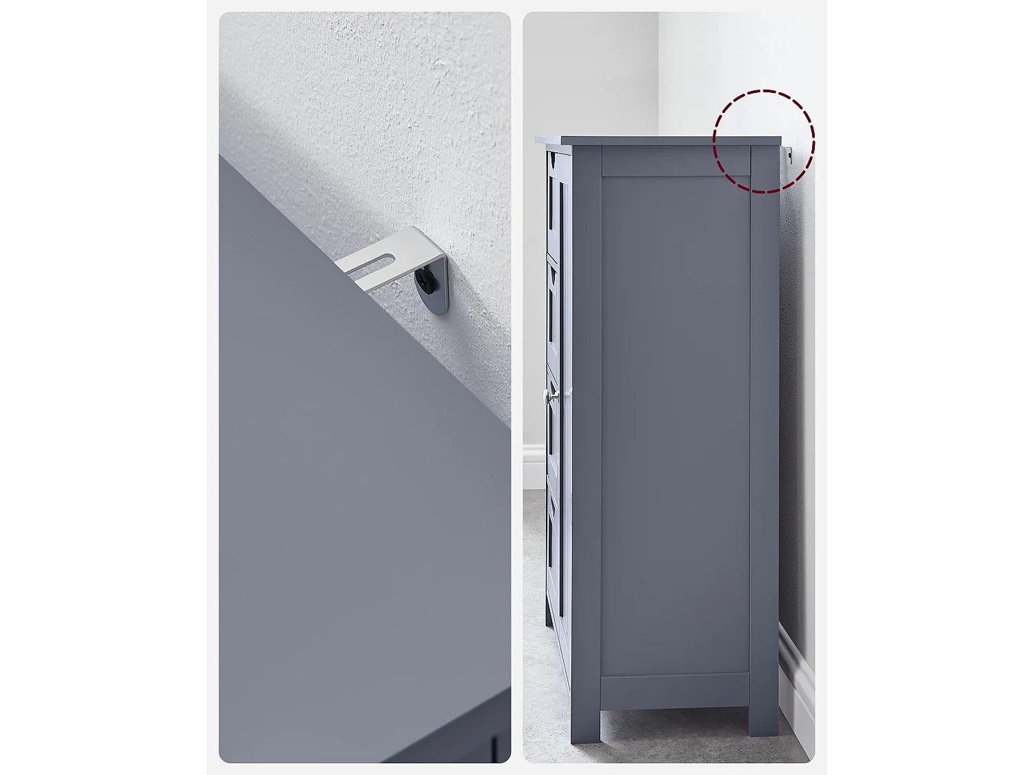 Armoire de salle de bain 30x55x82 cm gris