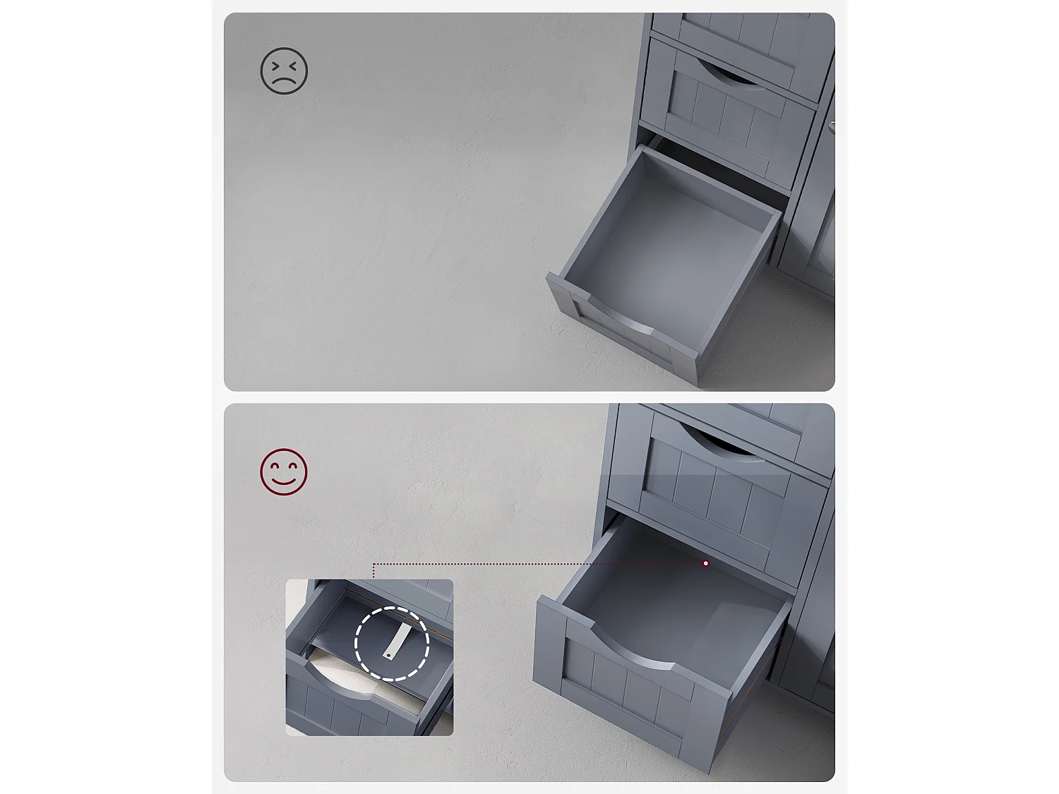 Armoire de salle de bain 30x55x82 cm gris