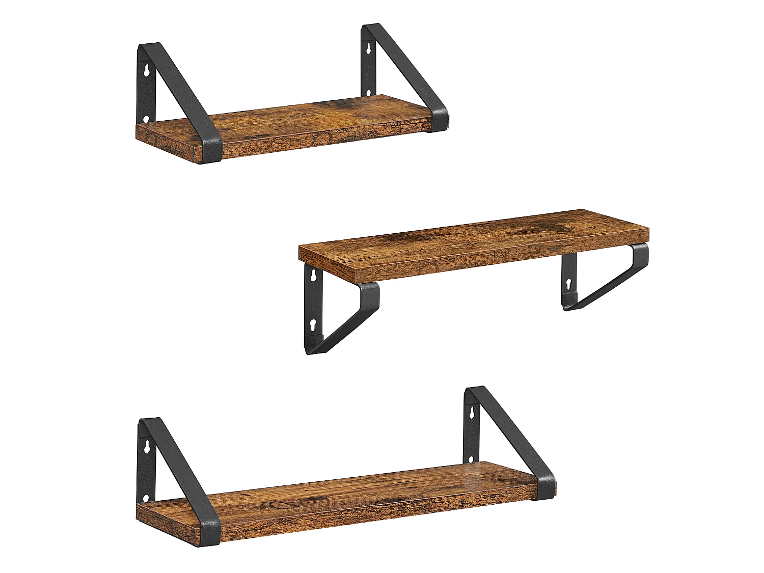 Ensemble d'étagères murales 30x12x10 cm brun rustique