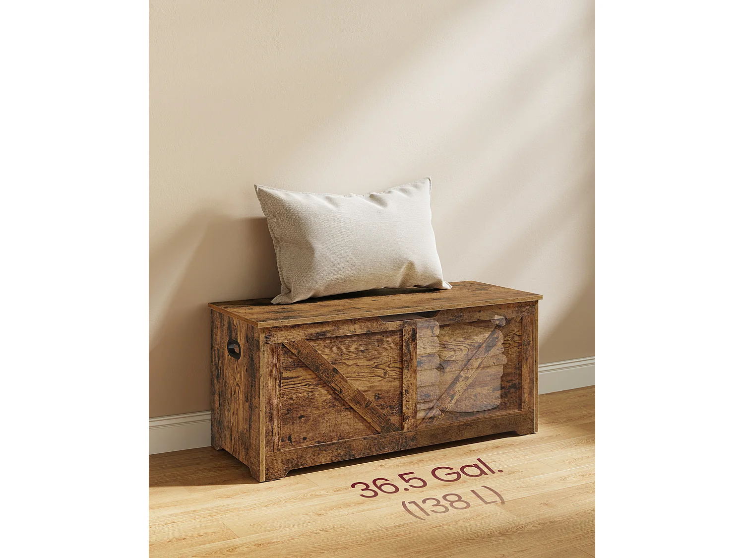 Opbevaringsbænk, 100x40x46 cm, Brun