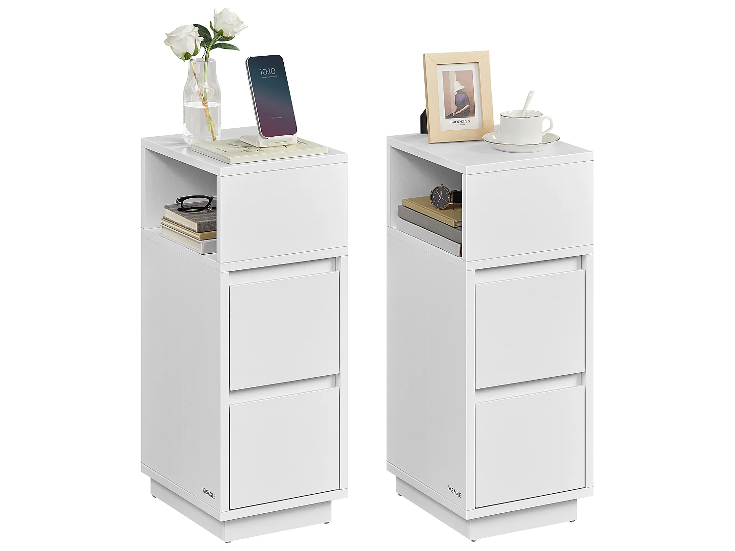 Nightstand 25x30x65 cm Cloud White