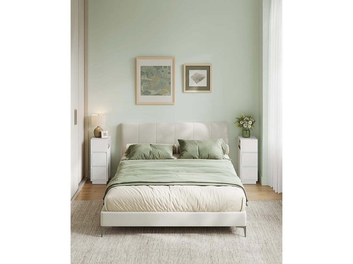 Nightstand 25x30x65 cm Cloud White