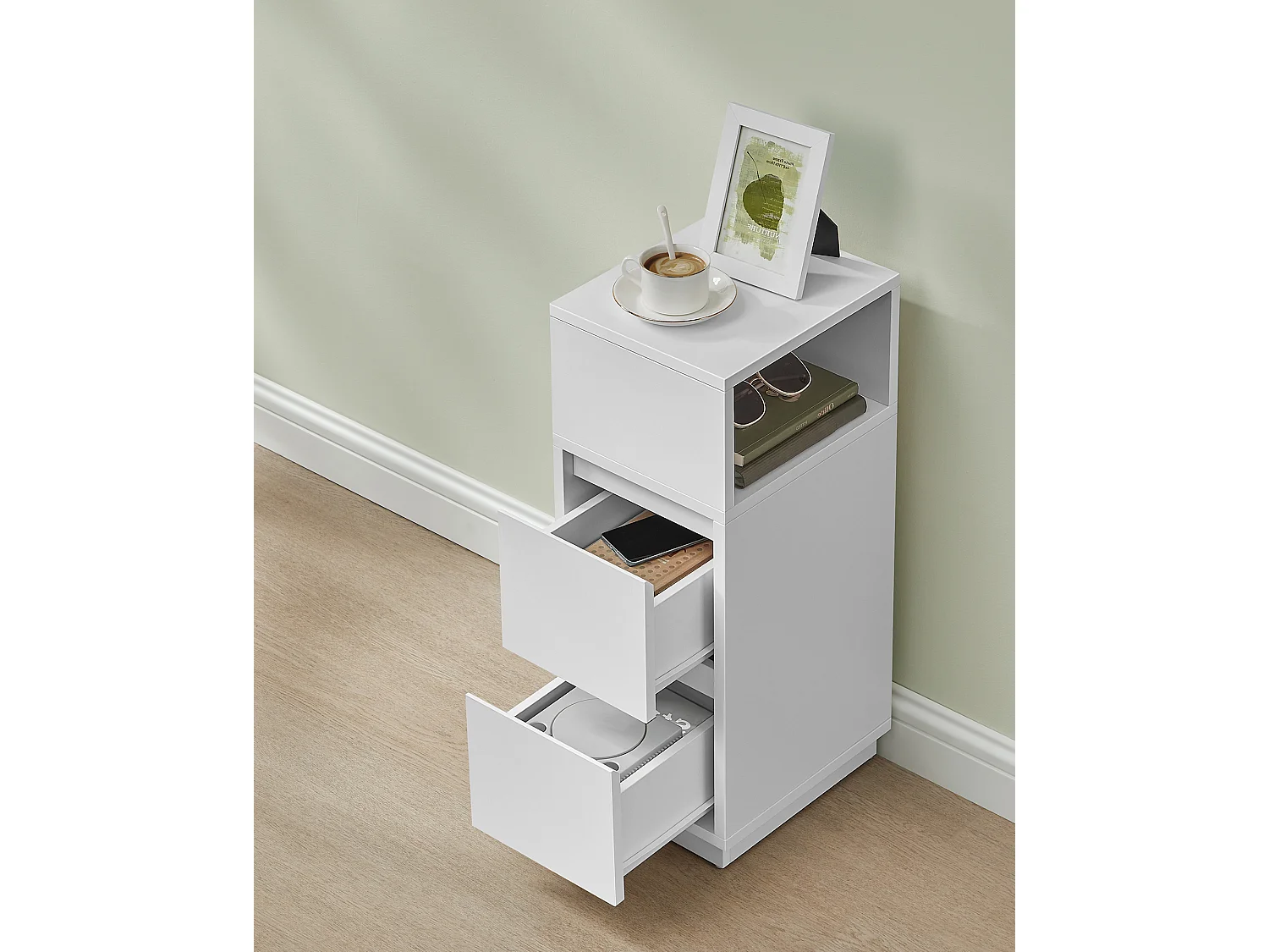 Nightstand 25x30x65 cm Cloud White