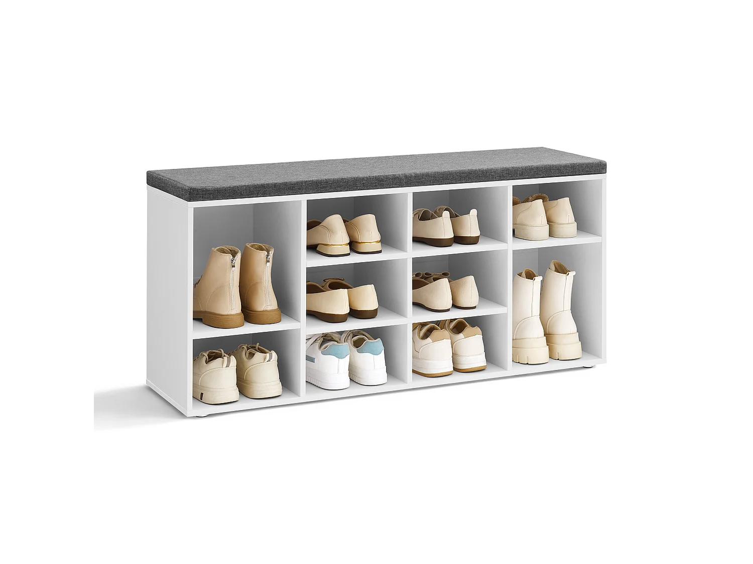 Banc à chaussures 104x30x48 cm blanc