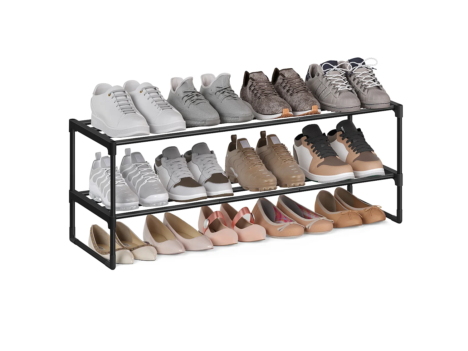 Rangement à chaussures 30x92x34 cm Noir lsa12bk