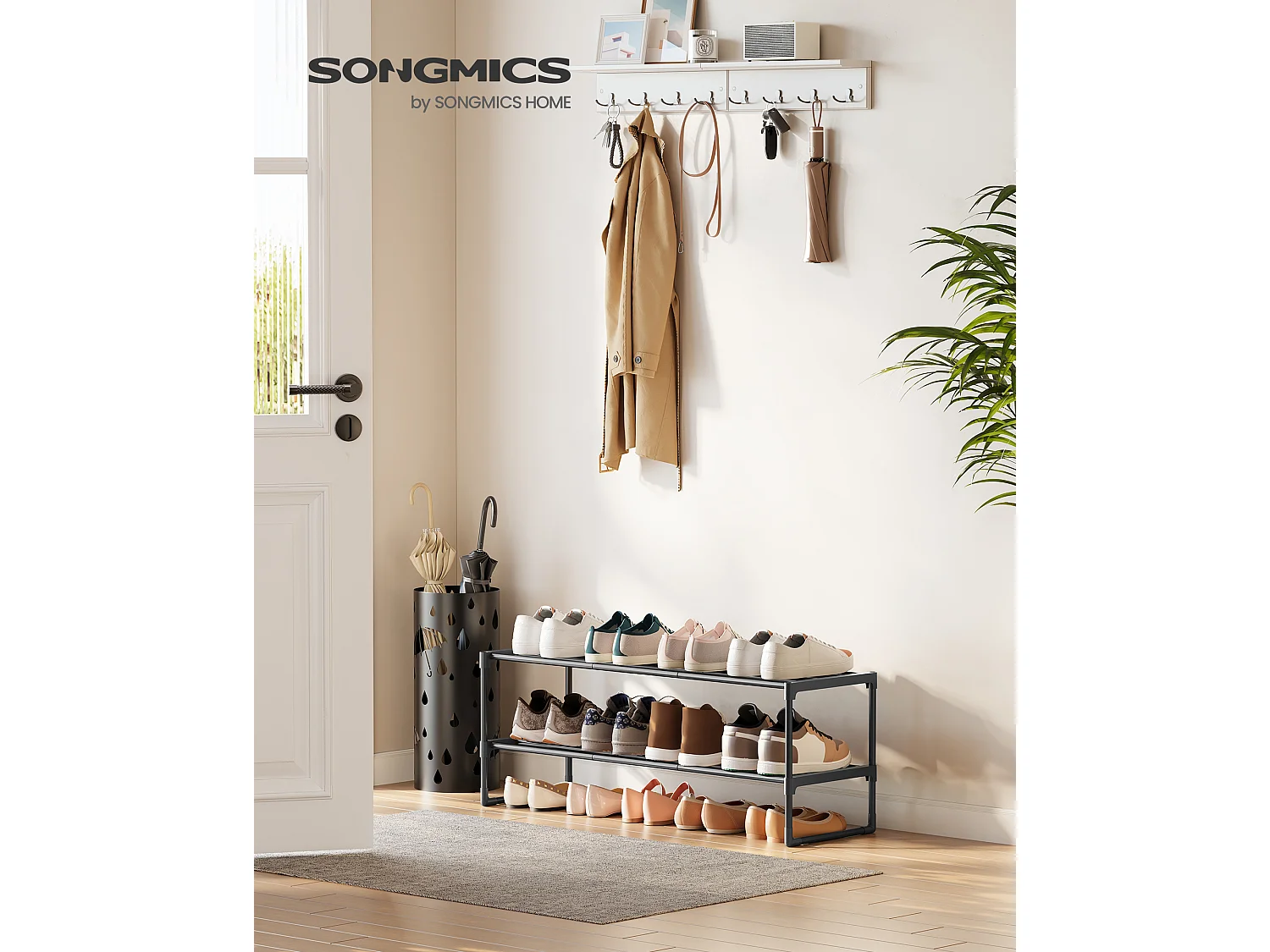 Rangement à chaussures 30x92x34 cm Noir lsa12bk