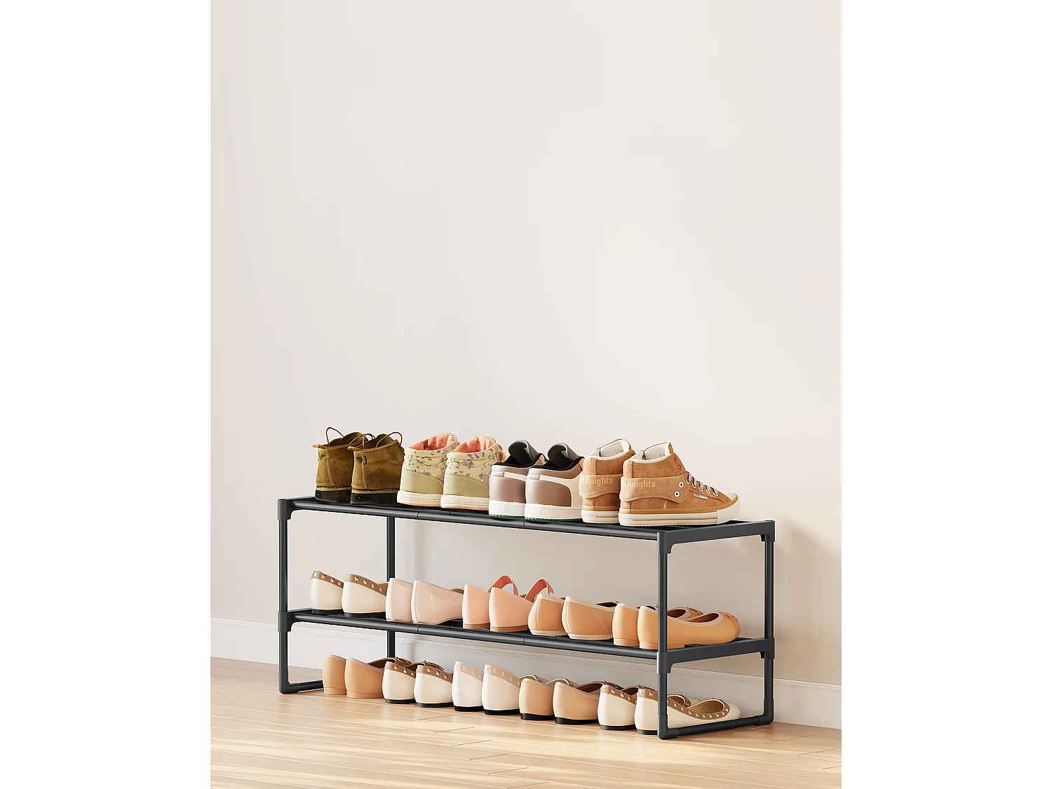 Rangement à chaussures 30x92x34 cm Noir lsa12bk