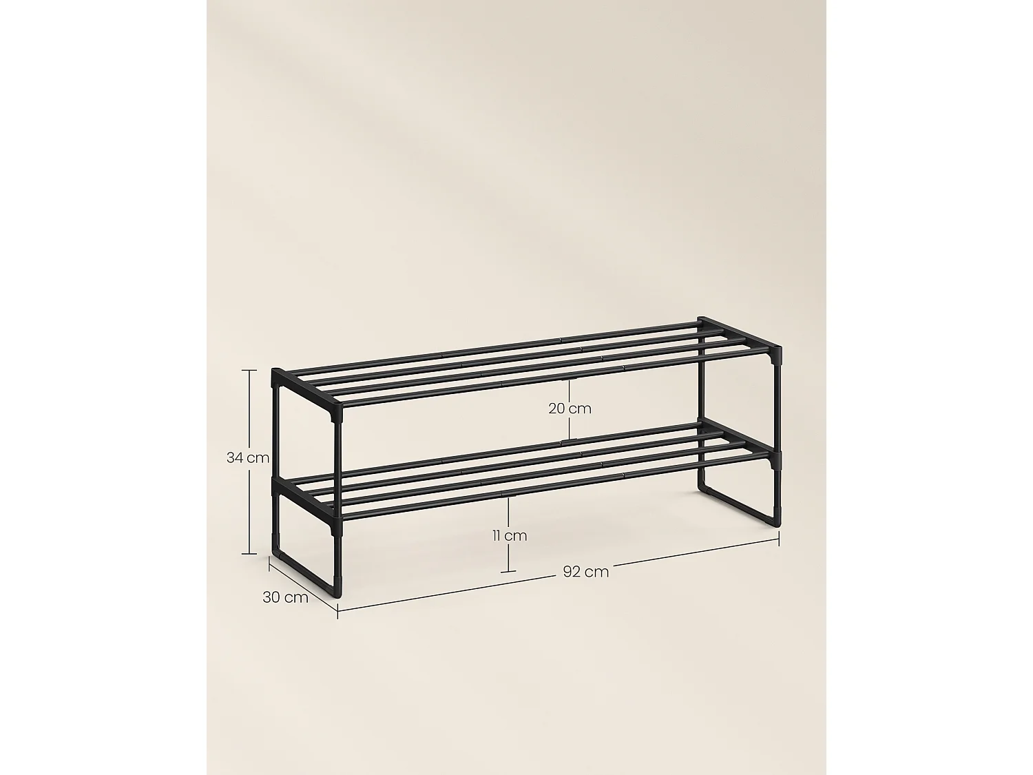 Rangement à chaussures 30x92x34 cm Noir lsa12bk